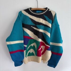 BRITCHES 100% wool knit colorful vintage sweater medium